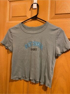 Pacific Sunwear Light green Graphic Crop Tee